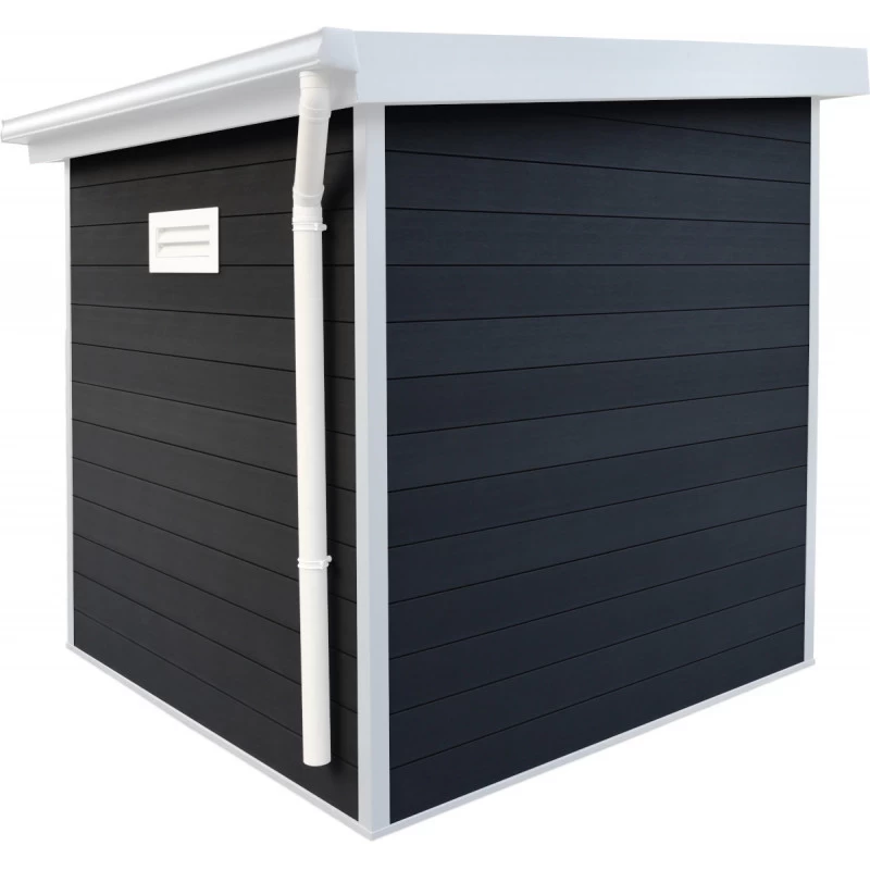 Abri De Jardin En Bois Composite 28mm Anthracite 4,41m² PREMIUM Toit Plat - Woodlife Garden 3 Abri De Jardin En Bois Composite 28mm Anthracite 4,41m² PREMIUM Toit Plat - Woodlife Garden – Image 3