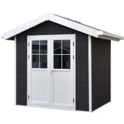 Abri De Jardin En Bois Composite 28mm Anthracite 4,77m² PREMIUM - Woodlife Garden