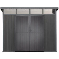 Abri De Jardin En Bois Composite 28mm Anthracite 6,69m² GORDON Skylight - Woodlife Garden