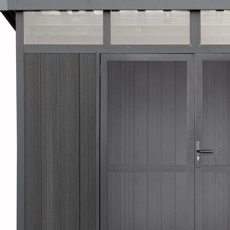 Abri De Jardin En Bois Composite 28mm Anthracite 6,69m² GORDON Skylight - Woodlife Garden 4 Abri De Jardin En Bois Composite 28mm Anthracite 6,69m² GORDON Skylight - Woodlife Garden – Image 4