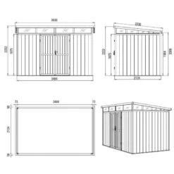 Abri De Jardin En Bois Composite 28mm Anthracite 8,09m² GORDON Skylight - Woodlife Garden -Outdoor Soldes abri de jardin en bois composite 28mm anthracite 809m gordon skylight woodlife garden 3