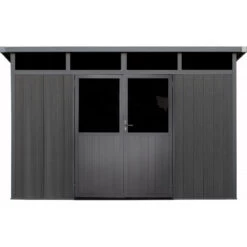 Abri De Jardin En Bois Composite 28mm Anthracite 8,09m² WINSTON Skylight - Woodlife Garden