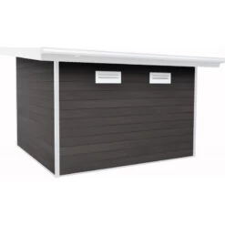 Abri De Jardin En Bois Composite 28mm Anthracite 9m² PREMIUM Toit Plat - Woodlife Garden -Outdoor Soldes abri de jardin en bois composite 28mm anthracite 9m premium toit plat woodlife garden 3