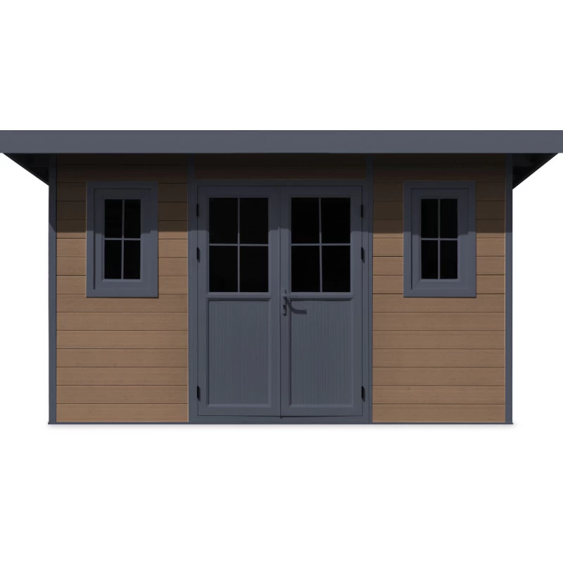 Abri De Jardin En Bois Composite 28mm Aspect Bois 12m² PREMIUM Toit Monopente - Woodlife Garden 2 Abri De Jardin En Bois Composite 28mm Aspect Bois 12m² PREMIUM Toit Monopente - Woodlife Garden – Image 2