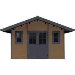 Abri De Jardin En Bois Composite 28mm Aspect Bois 14,75m² PREMIUM - Woodlife Garden -Outdoor Soldes abri de jardin en bois composite 28mm aspect bois 1475m premium woodlife garden 2