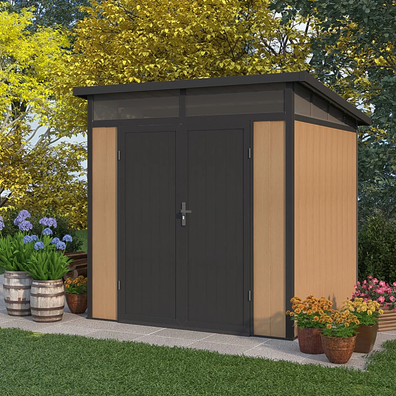 Abri De Jardin En Bois Composite 28mm Aspect Bois 5,28m² GORDON Skylight - Woodlife Garden 1 Abri De Jardin En Bois Composite 28mm Aspect Bois 5,28m² GORDON Skylight - Woodlife Garden