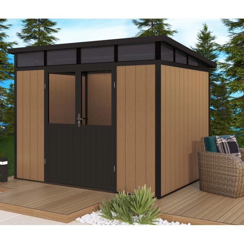 Abri De Jardin En Bois Composite 28mm Aspect Bois 6,69m² WINSTON Skylight - Woodlife Garden 1 Abri De Jardin En Bois Composite 28mm Aspect Bois 6,69m² WINSTON Skylight - Woodlife Garden