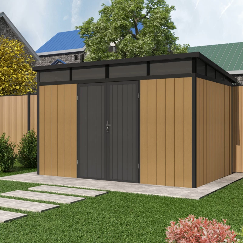 Abri De Jardin En Bois Composite 28mm Aspect Bois 8,09m² GORDON Skylight - Woodlife Garden 2 Abri De Jardin En Bois Composite 28mm Aspect Bois 8,09m² GORDON Skylight - Woodlife Garden – Image 2