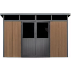 Abri De Jardin En Bois Composite 28mm Aspect Bois 8,09m² WINSTON Skylight - Woodlife Garden