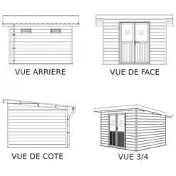 Abri De Jardin En Bois Composite 28mm Aspect Bois Vieilli 9m² PREMIUM Toit Plat - Woodlife Garden -Outdoor Soldes abri de jardin en bois composite 28mm aspect bois vieilli 9m premium toit plat woodlife garden 3