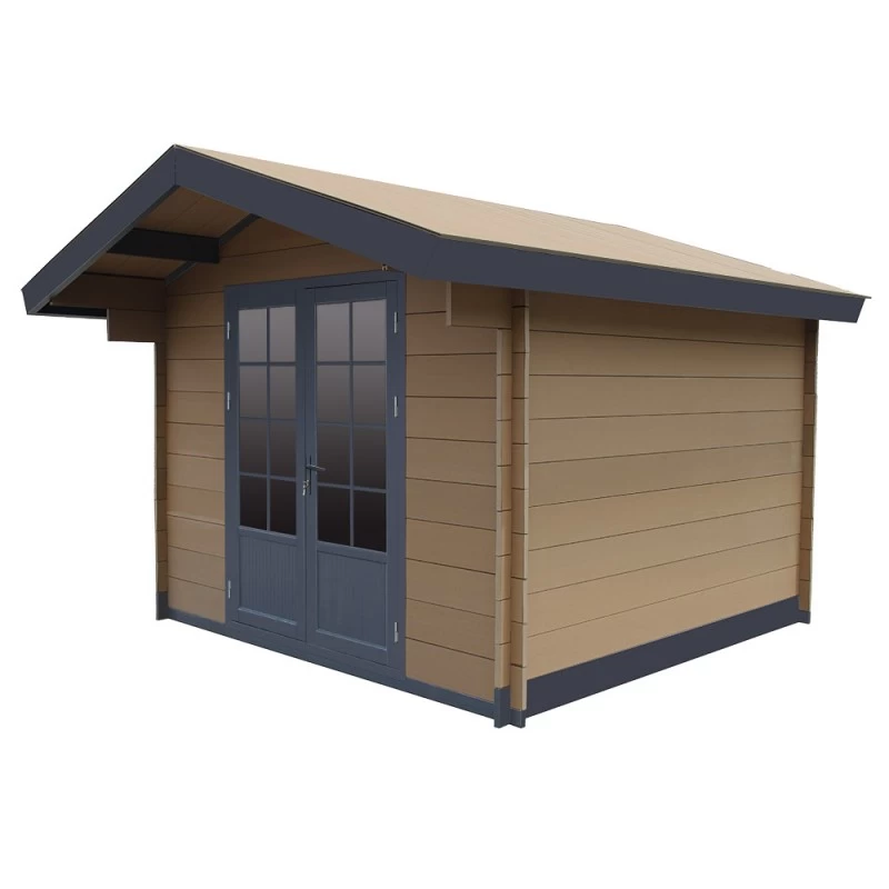 Abri De Jardin En Bois Composite 28mm Bois Vieilli 14,44m² Double Porte Alu Et Double Vitrage - WoodLife Garden 1 Abri De Jardin En Bois Composite 28mm Bois Vieilli 14,44m² Double Porte Alu Et Double Vitrage - WoodLife Garden