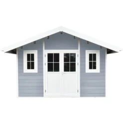 Abri De Jardin En Bois Composite 28mm Gris Clair 10,71m² PREMIUM - Woodlife Garden -Outdoor Soldes abri de jardin en bois composite 28mm gris clair 1071m premium woodlife garden 2
