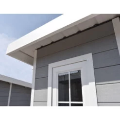 Abri De Jardin En Bois Composite 28mm Gris Clair 12m² PREMIUM Toit Plat - Woodlife Garden -Outdoor Soldes abri de jardin en bois composite 28mm gris clair 12m premium toit plat woodlife garden 4