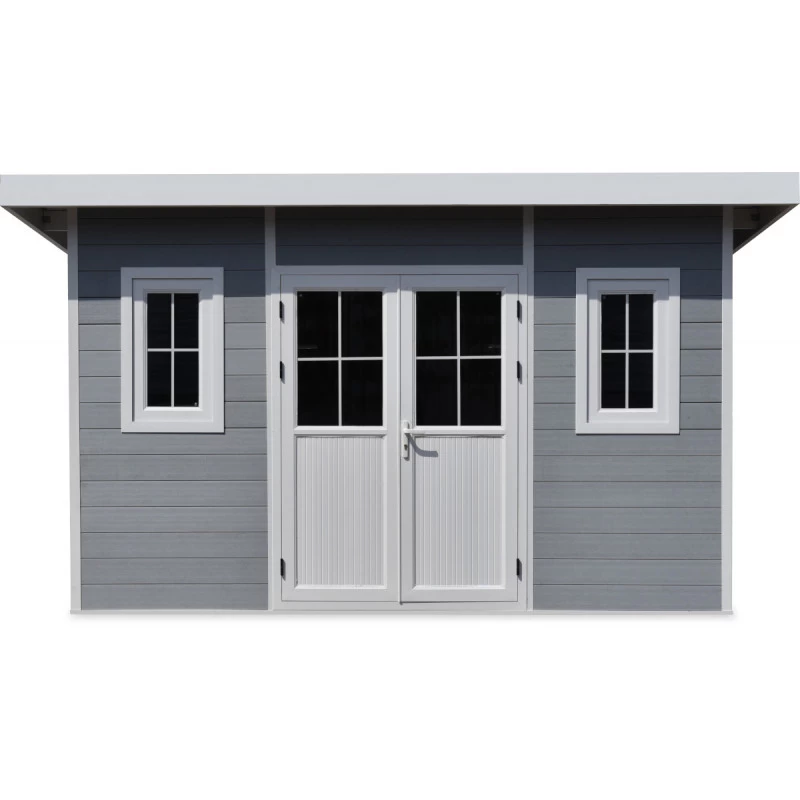 Abri De Jardin En Bois Composite 28mm Gris Clair 14,90m² PREMIUM Toit Plat - Woodlife Garden 4 Abri De Jardin En Bois Composite 28mm Gris Clair 14,90m² PREMIUM Toit Plat - Woodlife Garden – Image 4