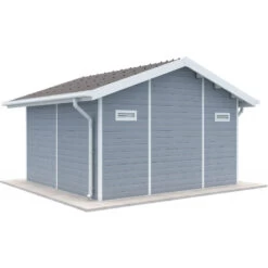 Abri De Jardin En Bois Composite 28mm Gris Clair 14,75m² PREMIUM - Woodlife Garden -Outdoor Soldes abri de jardin en bois composite 28mm gris clair 15m premium woodlife garden 3