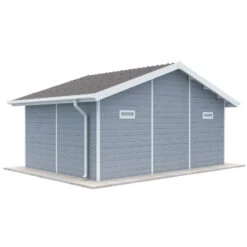 Abri De Jardin En Bois Composite 28mm Gris Clair 19,22m² PREMIUM - Woodlife Garden -Outdoor Soldes abri de jardin en bois composite 28mm gris clair 1922m premium woodlife garden 4