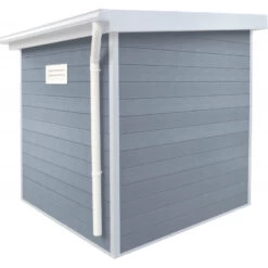 Abri De Jardin En Bois Composite 28mm Gris Clair 4,41m² PREMIUM Toit Plat - Woodlife Garden -Outdoor Soldes abri de jardin en bois composite 28mm gris clair 441m premium toit plat woodlife garden 2