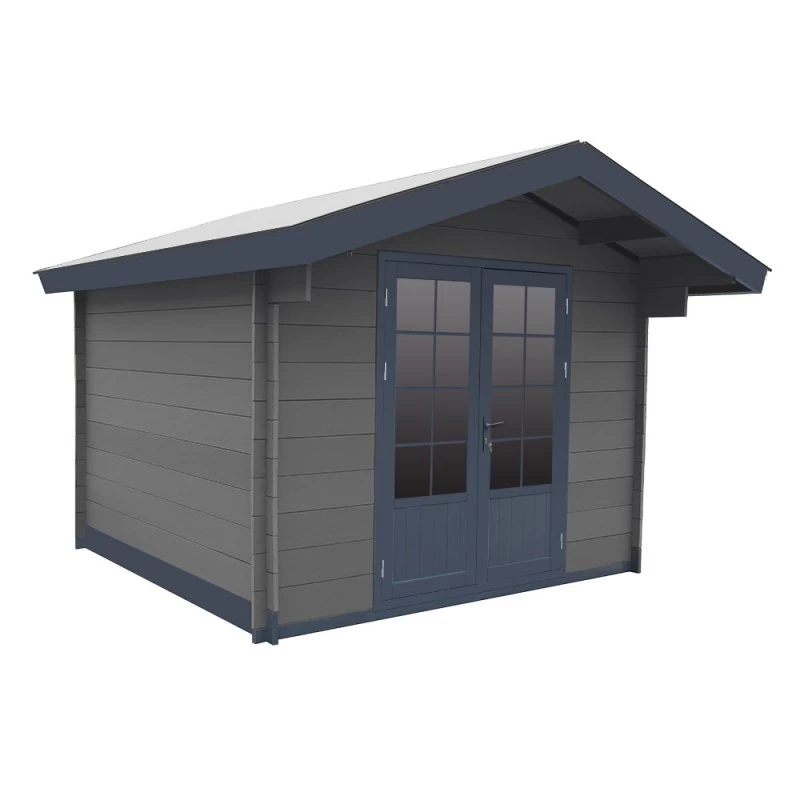 Abri De Jardin En Bois Composite 28mm Gris Foncé 14,44m² Double Porte Alu Et Double Vitrage - WoodLife Garden 1 Abri De Jardin En Bois Composite 28mm Gris Foncé 14,44m² Double Porte Alu Et Double Vitrage - WoodLife Garden