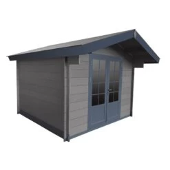 Abri De Jardin En Bois Composite 28mm Gris Foncé 9m² Double Porte Alu Et Double Vitrage - Woodlife Garden -Outdoor Soldes abri de jardin en bois composite 28mm gris fonce 9m double porte alu et double vitrage woodlife 2