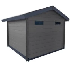 Abri De Jardin En Bois Composite 28mm Gris Foncé 9m² Double Porte Alu Et Double Vitrage - Woodlife Garden -Outdoor Soldes abri de jardin en bois composite 28mm gris fonce 9m double porte alu et double vitrage woodlife 3