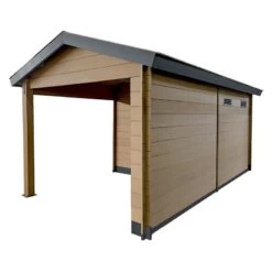 Abri De Jardin En Bois Composite Bois Vieilli 9m² + 9m² Terrasse - Woodlife Garden -Outdoor Soldes abri de jardin en bois composite bois vieilli 9m 9m terrasse woodlife 4