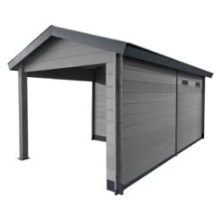 Abri De Jardin En Bois Composite Gris Foncé 9m² + 9m² Terrasse - Woodlife Garden -Outdoor Soldes abri de jardin en bois composite gris fonce 9m 9m terrasse woodlife 4