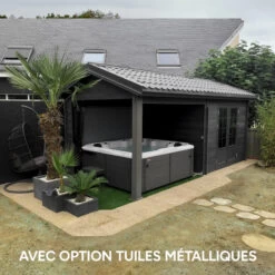 Abri De Jardin En Bois Composite Gris Foncé 9m² + 9m² Terrasse - Woodlife Garden -Outdoor Soldes abri de jardin en bois composite gris fonce 9m 9m terrasse woodlife 5