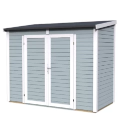 Abri De Jardin En Bois Gris Clair 3,49m² Skur 2 + Plancher – Baltic -Outdoor Soldes abri de jardin en bois gris clair 349m skur 2 plancher baltic 1