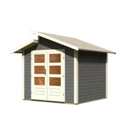 Abri De Jardin En Bois Gris Terre 5,95m² Avec Toit En Gradins - Grönelo - Karibu -Outdoor Soldes abri de jardin en bois gris terre 595m avec toit en gradins gronelo karibu 3