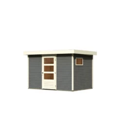 Abri De Jardin En Bois Gris Terre 6,55m² Freiburg 4 - Karibu -Outdoor Soldes abri de jardin en bois gris terre 655m freiburg 4 karibu 3