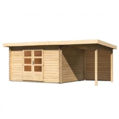 Abri De Jardin En Bois Massif 10,60m² Bastrup 7 Avec Appentis 200cm Et Paroi Arrière – Karibu -Outdoor Soldes abri de jardin en bois massif 1060m bastrup 7 avec appentis 200cm et paroi arriere woodfeeling 2