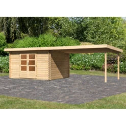 Abri De Jardin En Bois Massif 10,60m² Bastrup 7 Avec Appentis 400cm – Karibu