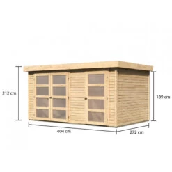 Abri De Jardin En Bois Massif 10,98m² Avec Cloison Intérieure Mühlentrup 2 – Karibu -Outdoor Soldes abri de jardin en bois massif 1098m avec cloison interieure muhlentrup 2 woodfeeling 2
