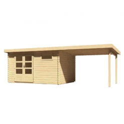 Abri De Jardin En Bois Massif 11,49m² Bastrup 8 Avec Appentis 300cm – Karibu -Outdoor Soldes abri de jardin en bois massif 1149m bastrup 8 avec appentis 300cm woodfeeling 3