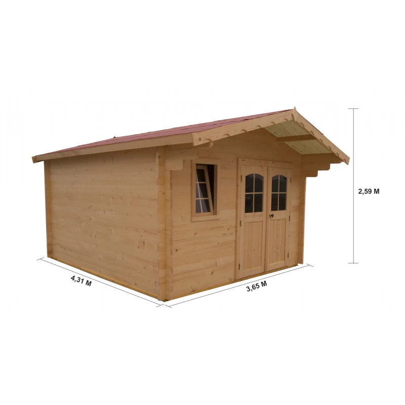 Abri De Jardin En Bois Massif 12,3m² – Madriers 42mm – Habrita 2 Abri De Jardin En Bois Massif 12,3m² – Madriers 42mm – Habrita – Image 2