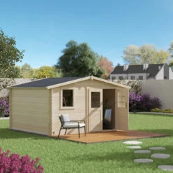 Abri De Jardin En Bois Massif 13,9m² TANA – Madriers 28mm – Forest Style -Outdoor Soldes abri de jardin en bois massif 139m tana madriers 28mm forest style 2