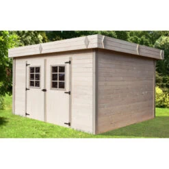Abri De Jardin En Bois Massif 16,77m² Monopente – Madriers 28mm – Toiture En Bac Acier – Habrita -Outdoor Soldes abri de jardin en bois massif 1677m monopente madriers 28mm toiture en bac acier habrita 2