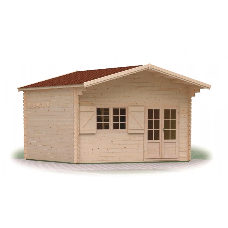 Abri De Jardin En Bois Massif 44mm - 19,2m² Jasmin + Mezzanine 8,68m² – Forest Style 2 Abri De Jardin En Bois Massif 44mm - 19,2m² Jasmin + Mezzanine 8,68m² – Forest Style – Image 2