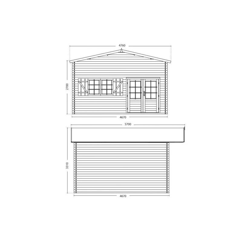 Abri De Jardin En Bois Massif 44mm - 19,2m² Jasmin + Mezzanine 8,68m² – Forest Style 3 Abri De Jardin En Bois Massif 44mm - 19,2m² Jasmin + Mezzanine 8,68m² – Forest Style – Image 3