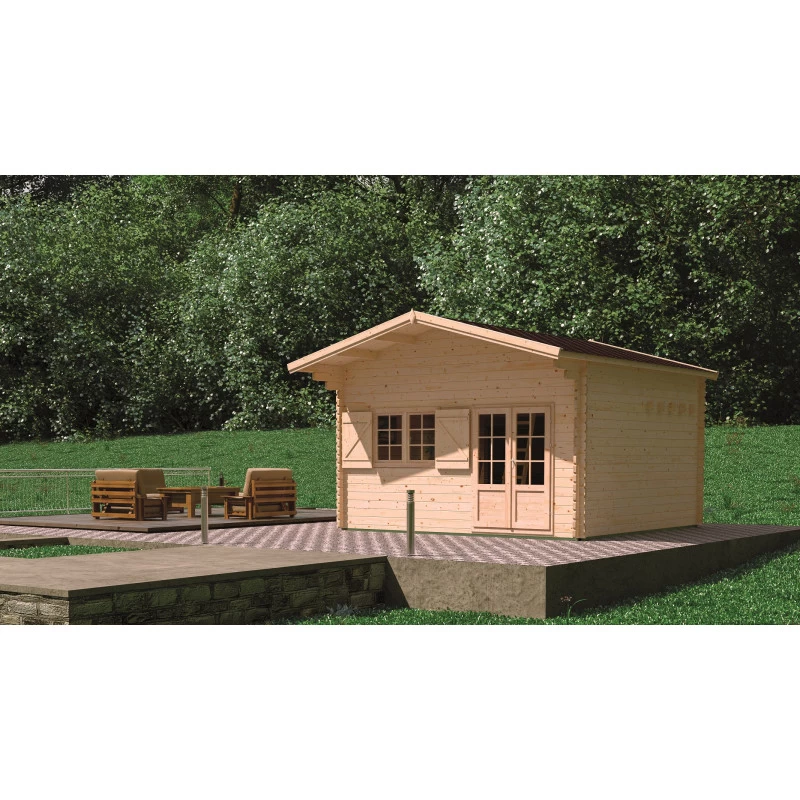 Abri De Jardin En Bois Massif 44mm - 19,2m² Jasmin + Mezzanine 8,68m² – Forest Style 5 Abri De Jardin En Bois Massif 44mm - 19,2m² Jasmin + Mezzanine 8,68m² – Forest Style – Image 5