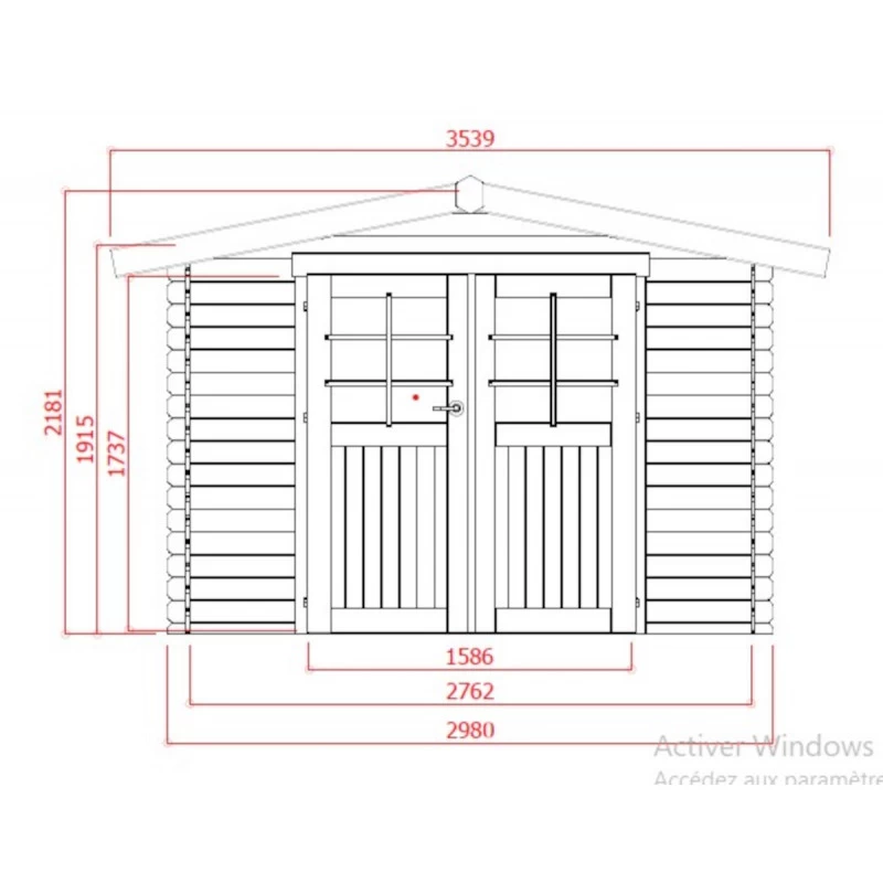 Abri De Jardin En Bois Massif 19mm Amberg Porte Double 7,39m² SOLID 2 Abri De Jardin En Bois Massif 19mm Amberg Porte Double 7,39m² SOLID – Image 2