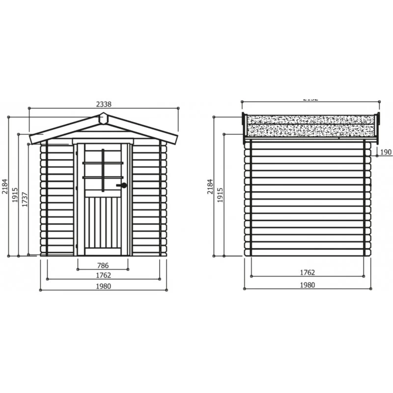 Abri De Jardin En Bois Massif 19mm Essen Porte Simple 3,92m² SOLID 2 Abri De Jardin En Bois Massif 19mm Essen Porte Simple 3,92m² SOLID – Image 2