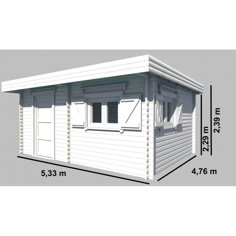 Abri De Jardin En Bois Massif 25,38m² – Madriers 60mm – Toiture En Bac Acier – Habrita 2 Abri De Jardin En Bois Massif 25,38m² – Madriers 60mm – Toiture En Bac Acier – Habrita – Image 2