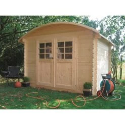 Abri De Jardin En Bois Massif 28mm 7,09m² Toit Berceau SOLID