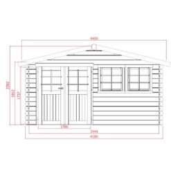 Abri De Jardin En Bois Massif 28mm Niort Avec Double Porte 12,46m² - SOLID -Outdoor Soldes abri de jardin en bois massif 28mm niort avec double porte 1246m solid 2