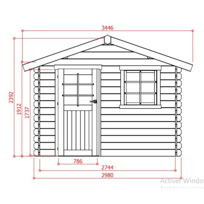 Abri De Jardin En Bois Massif 28mm Saran Porte Simple 5,9m² SOLID 2 Abri De Jardin En Bois Massif 28mm Saran Porte Simple 5,9m² SOLID – Image 2