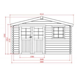 Abri De Jardin En Bois Massif 34mm Salzburg Avec Double Porte 11,56m² - SOLID -Outdoor Soldes abri de jardin en bois massif 34mm salzburg avec double porte 1156m solid 2