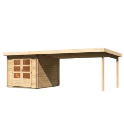 Abri De Jardin En Bois Massif 7,04m² Bastrup 4 Avec Appentis 400cm – Karibu -Outdoor Soldes abri de jardin en bois massif 704m bastrup 4 avec appentis 400cm woodfeeling 2