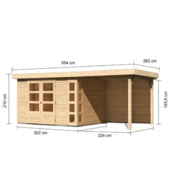 Abri De Jardin En Bois Massif 7,43m² Kerko 5 Avec Appentis 240cm Et Paroi Arrière – Karibu 8 Abri De Jardin En Bois Massif 7,43m² Kerko 5 Avec Appentis 240cm Et Paroi Arrière – Karibu -Outdoor Soldes abri de jardin en bois massif 743m kerko 5 avec appentis 240cm et paroi arriere woodfeeling 2
