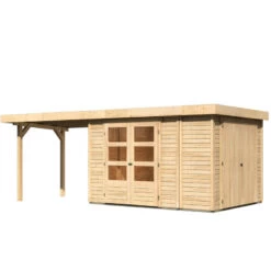 Abri De Jardin En Bois Massif 7,85m² Retola 4 Avec Armoire Intégrée Et Appentis 280cm – Karibu 8 Abri De Jardin En Bois Massif 7,85m² Retola 4 Avec Armoire Intégrée Et Appentis 280cm – Karibu -Outdoor Soldes abri de jardin en bois massif 785m retola 4 avec armoire integree et appentis 280cm woodfeeling 2